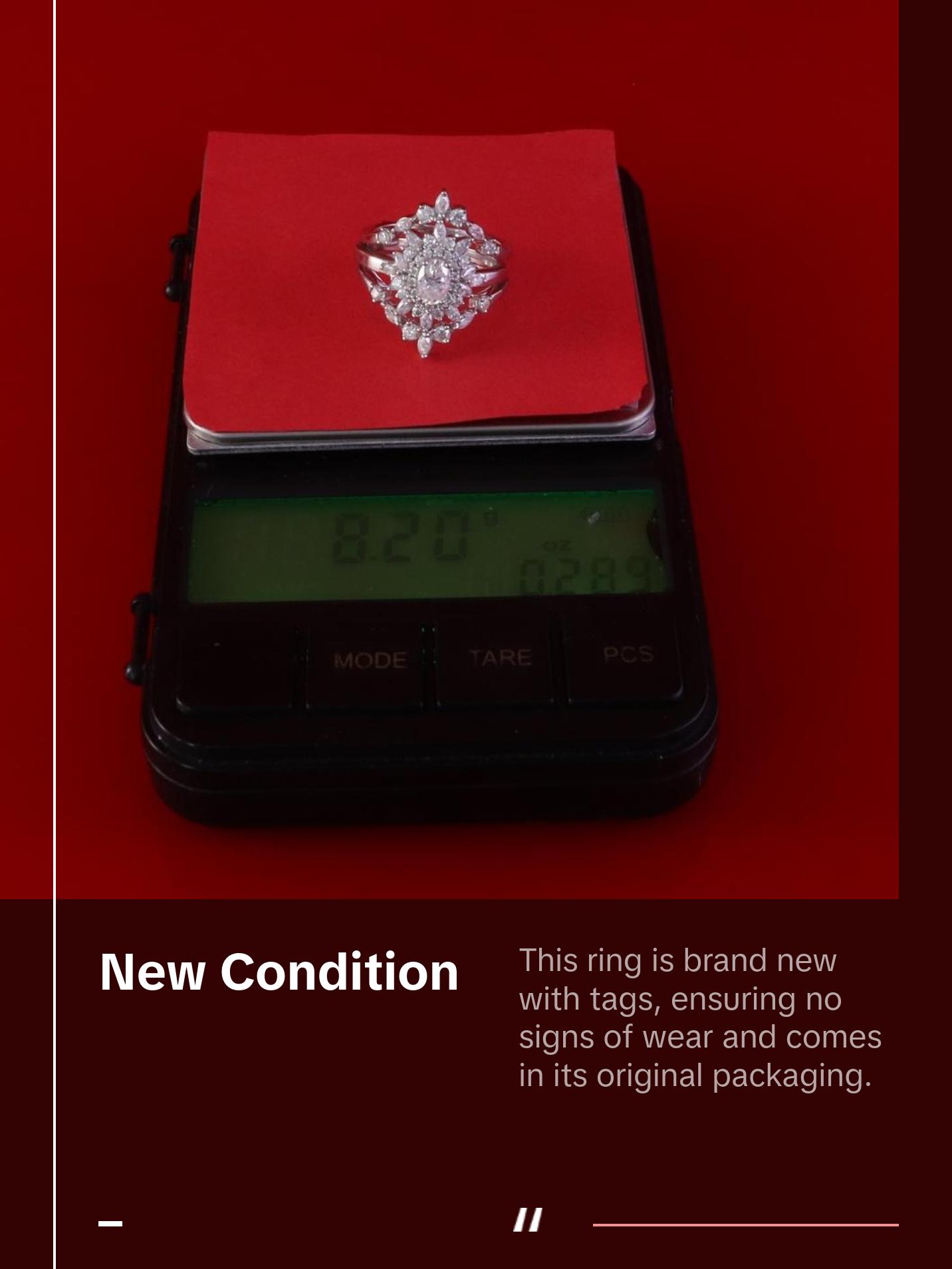 King Of Blings Engagement Ring Enhancer Guard Wrap Insert 2CT Moissanite 925 Silver White SZ7