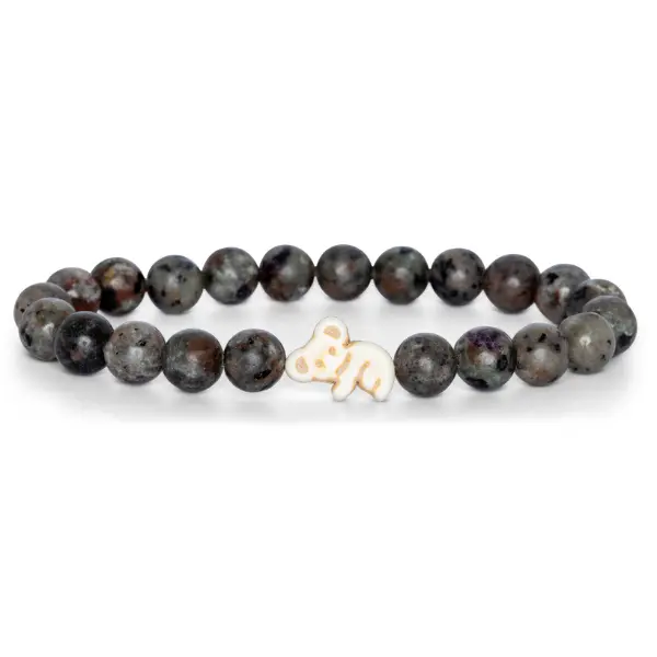 The Lounge Bracelet - Unisex Casual Crushed Stone Elastic Animal Bangle, 1 Size Fits Most, San Diego Zoo Wildlife Alliance Partner, Tracks a Real Koala, Delivers Fun Updates, Supports Conservation, Support Conservation