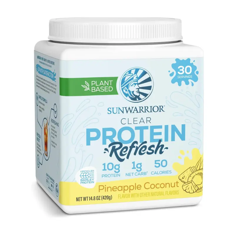 Sunwarrior Clear Protein Refresh - Water Mix Vegan Plant-Based Protein and Hydration Powder 10g Protein Drink 420g Tub (30 SRV)