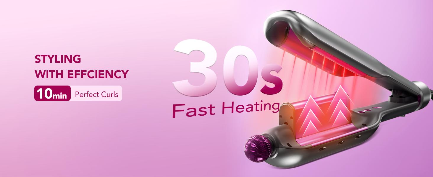 SKG WaveFlex 4-in-1 Adjustable Hair Waver Crimper – Beach Waves Curling Wand, Mermaid Hair Style, Ceramic 4 Barrel Sizes, 5 Temp Settings &  Negative Ionic Care, Fast Heat-Up, Safe and Easy to Use