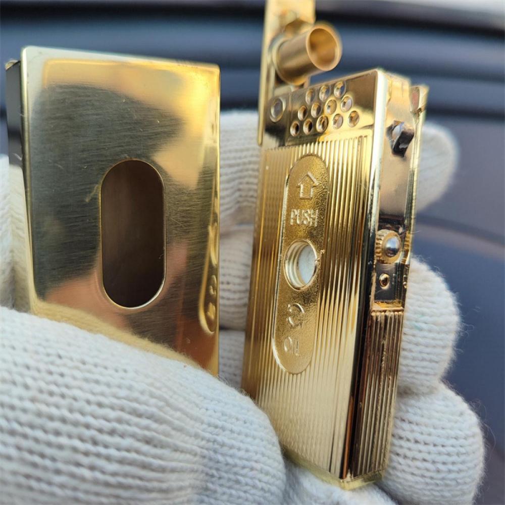Old Retro Creative Windproof Lighter High Grade Metal Pure Copper Design Unique Gift Idea For Him Father Husband Birthday Christmas Camping Essentials (Without Fuel)