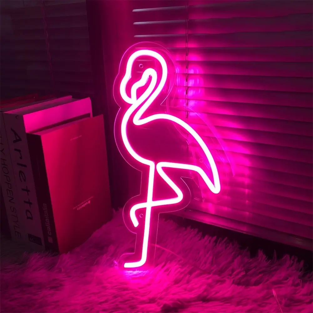 LED Neon Lights, Cool Lights, Flamingo Animal Shape Lights, Indoor Neon Decorative Lights, Internet Celebrity Atmosphere Lights, Room Decoration, Home Decor Light, Energyefficient Lights, Wallmounted Lights, Neon Accent Lights, Lighting