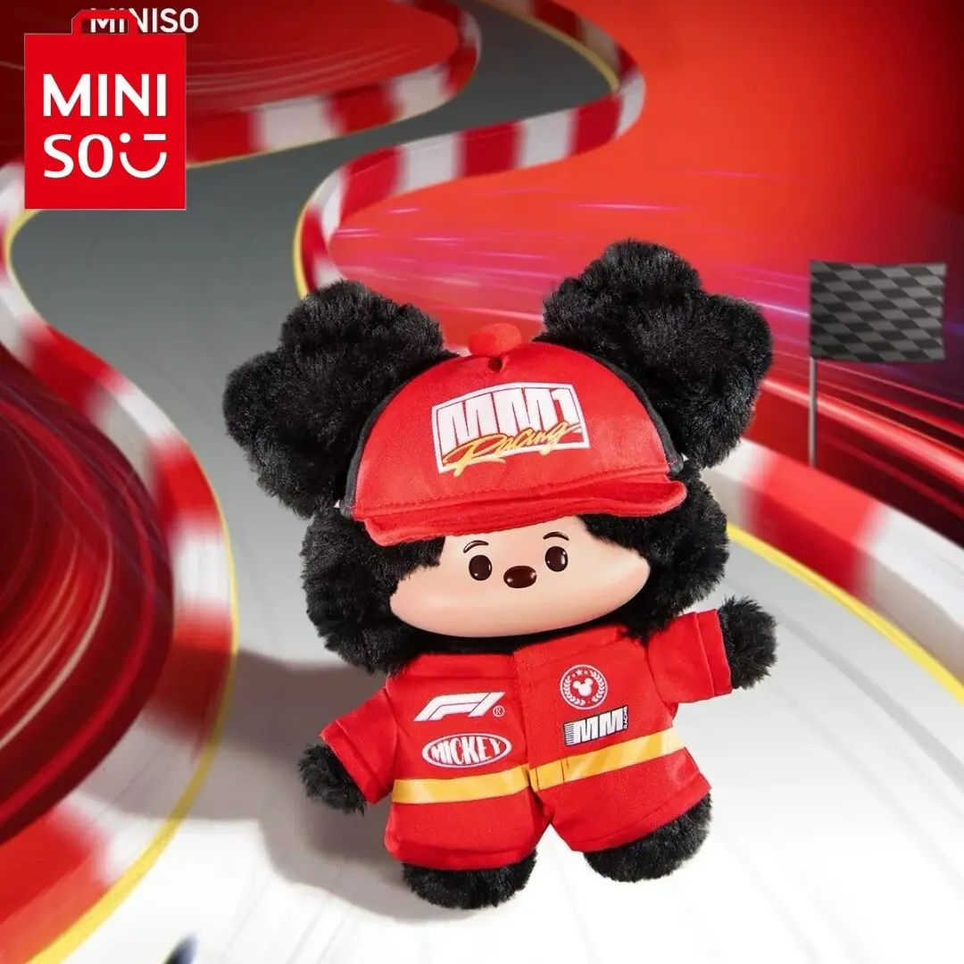 MINISO Disney Mickey F1 Speed Life Series Vinyl Plush Keychain Pendant Cute Bag Charm Collectible Toy Gift#Summervibes, Back To School