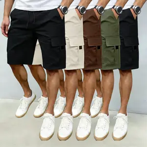 Men's Workout Shorts Set with Practical Pockets & Adjustable Waistband | Perfect for Gym, Hiking & Construction Work Summer Value Bundle Plain Menswear multi-pocket Solid cargo pant