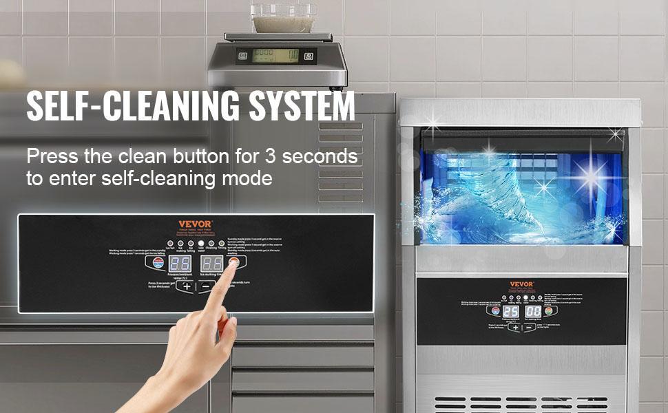 VEVOR 110V Commercial Ice Maker Machine 120-130LBS/24H with 33LBS Bin, TikTokShopBlackFriday, Stainless Steel Automatic Operation Under Counter Ice Machine for Home Bar, Include Water Filter, Scoop VEVOR Super Brand Day
