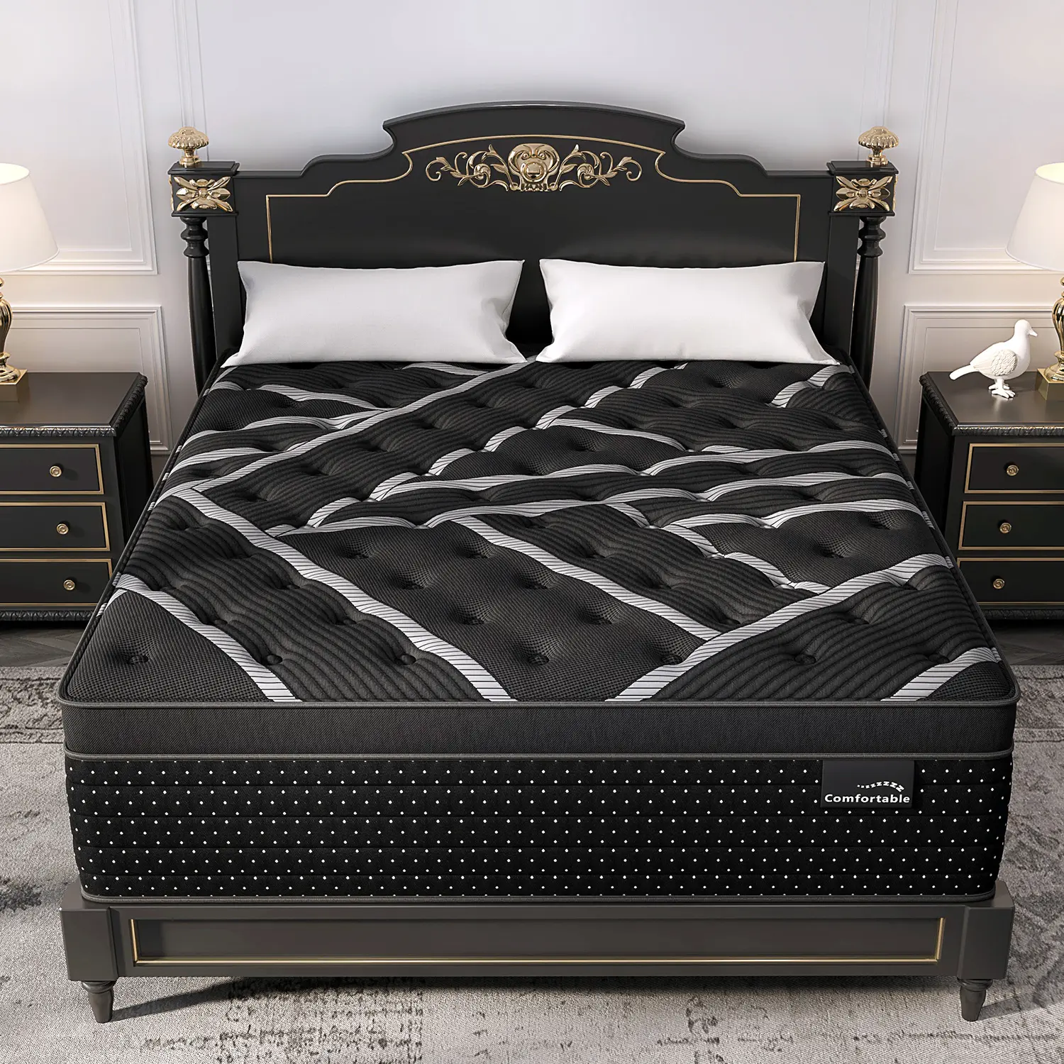 12、14 Inch Twin Full Queen King Size Mattress in a Box,Memory Foam Hybrid Mattress with Individual Pocket Spring for Motion Isolation & Silent Sleep & Lumbar Support & Pressure Relief,Medium Firm