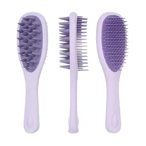 Humwam 2-in-1 Double-Sided Shampoo Brush – Long Handle Silicone Scalp Massager for Hair Care