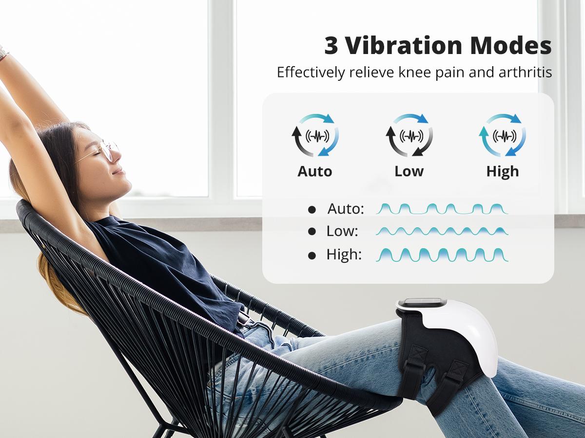 Medcursor Cordless 3-IN-1 Heated Knee Massager with LED Touch Screen 3 Vibration Modes & 3 Heating Levels Ergonomic Design for Comfortable Relaxation Ideal Mother's Day Gift for Parents Adjustable Settings