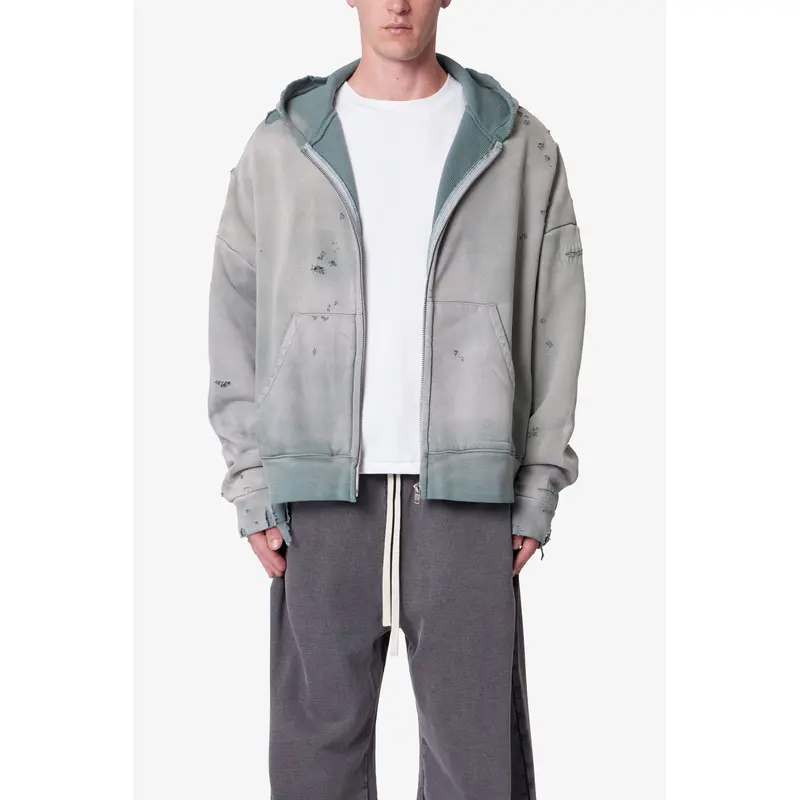 mnml Distressed Thermal Lined Hoodie