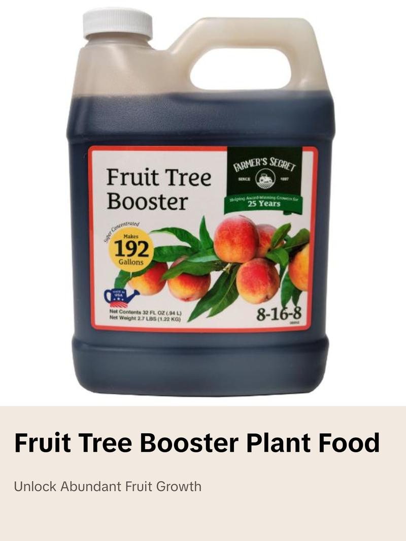 Farmer's Secret Fruit Tree Booster Fertilizer - Super Concentrated and Phosphorus Rich - Formulated for All Fruit Trees Including Peach, Banana, and Apple