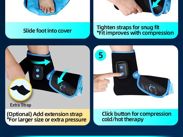 Ankle Foot Ice Pack Wrap, Reusable Gel Hot Cold Relief Plantar Brace with Adjustable Compression for Foot Fatigue, Heel Discomfort, Gift for Men Women