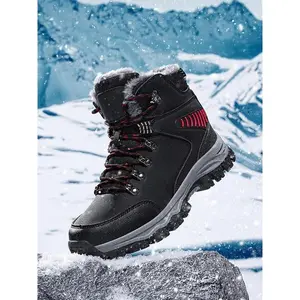 Men's Lace Up Outdoor Hiking Shoes, Sporty Warm Comfortable Boots for Fall & Winter, Non-slip Hiking Boots for Outdoor ActivitiesGiftGift