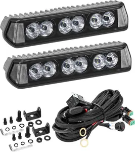 Side Shooter LED Light Bar 2PCS 7 Inch LED Cube Pods Wiring Harness Kit Spot Flood Combo Off Road Driving Light cars accessories car stuff truck stuff