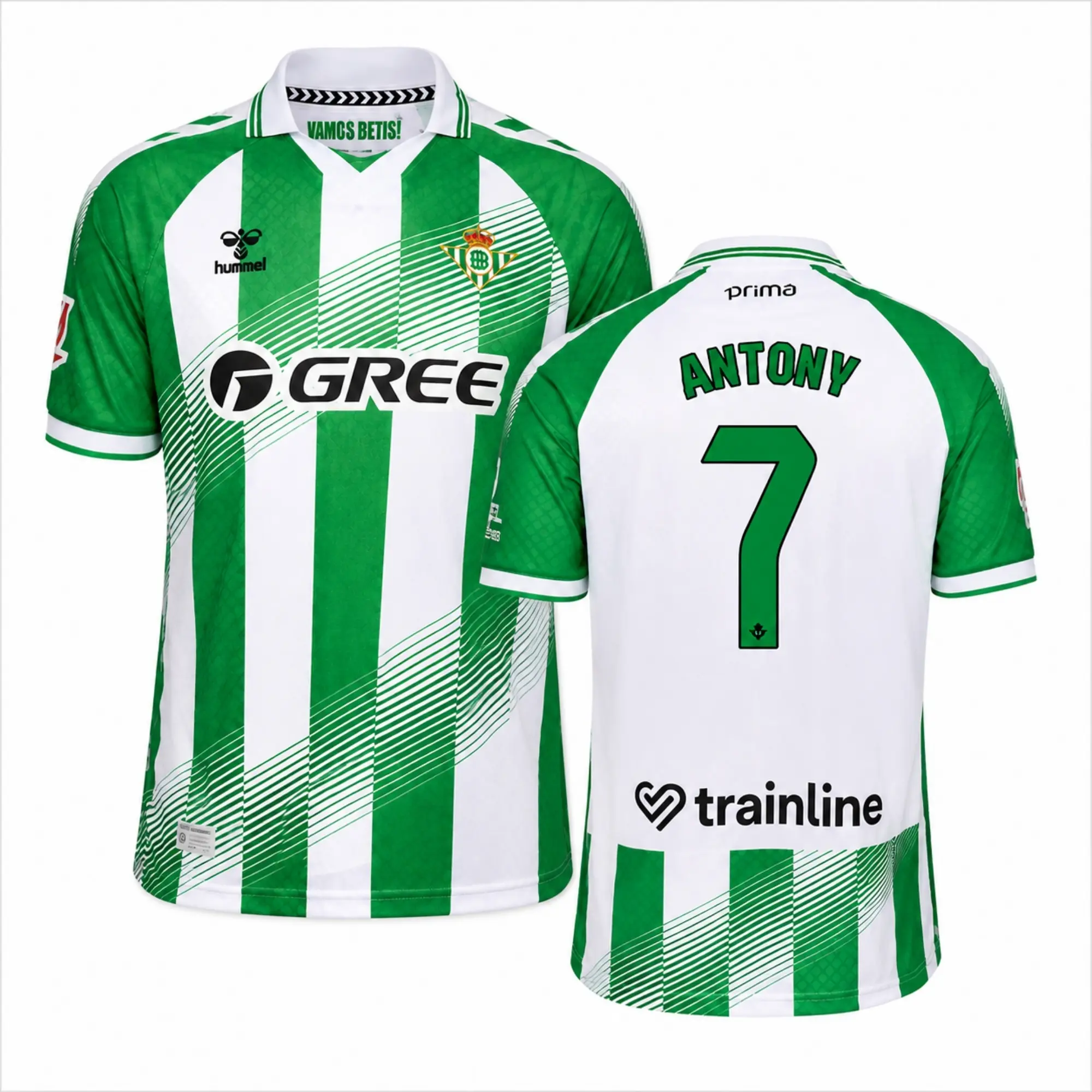 Real Betis Antony #7 Home Soccer Jersey 2026-27, Green White Football Shirt for Men & Women, La Liga Fan Gear