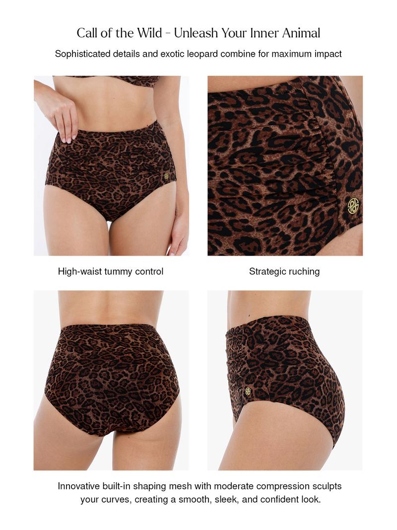 Popilush Leopard Swimwear Set High Waisted Bikini Shapewear Swimsuit Push Up Adjustable Cover Up Popilush Leopard Swimwear Set High Waisted Bikini Shapewear Swimsuit Push Up Adjustable Cover Up