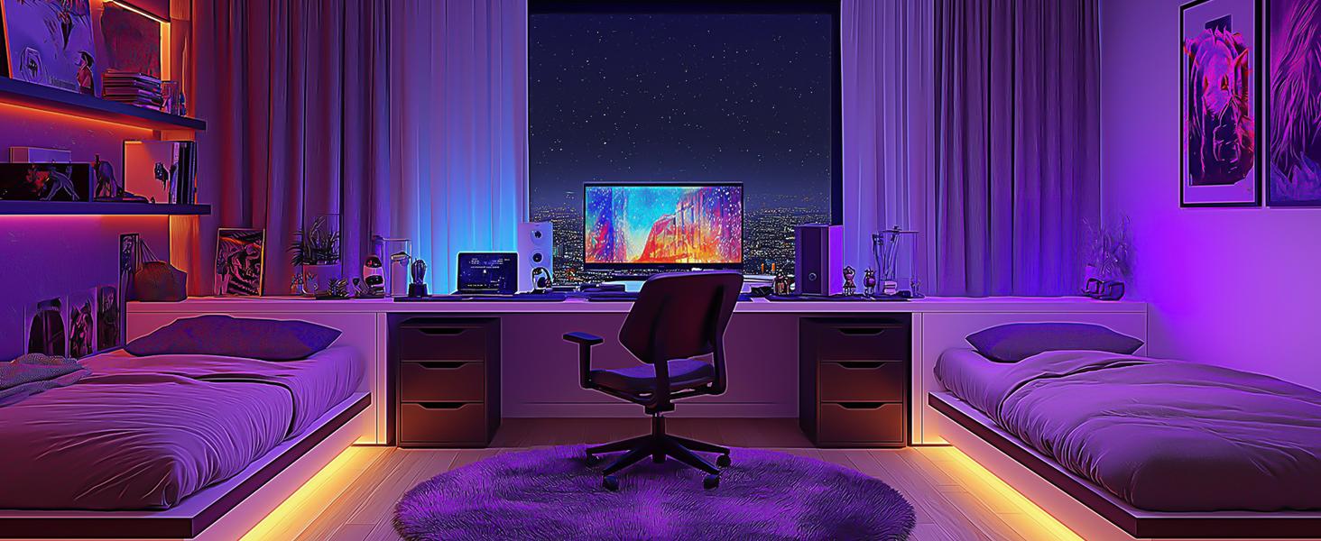 Lepro SE1 AI Smart LED Strip Lights - 16.4-65.6ft RGB Color Changing Light Strips with APP Control, AI Generated Lighting, Music Sync, 2.4GHz Wi-Fi & Bluetooth LED Lights for Home Decor (No Remote)