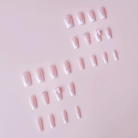 Valentine’s Limited! 2 Styles Goth/Soft Girl Nails (24pcs/Box) + Jelly Glue & File  Viral 2026 Acrylics Reusable