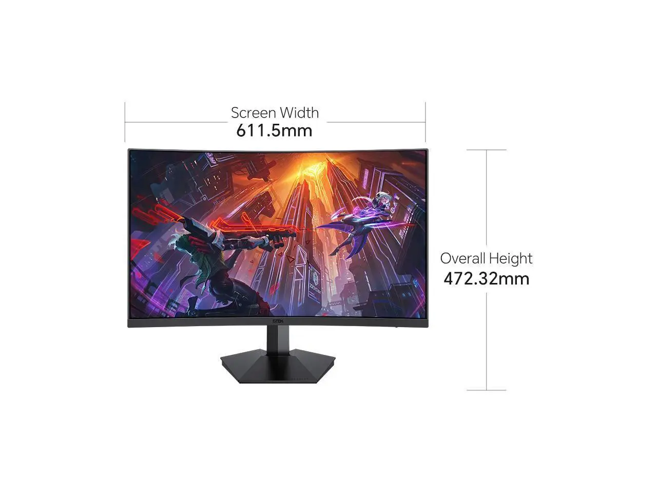 F2470c Color GTek 280Hz Gaming Computer Monitor, 27 Inch Frameless Display Full HD ...