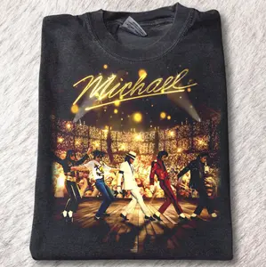 King Of Pop Vintage 90's Graphic Unisex Shirt, Michael Jackson Crew Neck T-Shirt, Music Shirt For Fan, Gift for Him Her Womenswear Tops, Hiphop Shirt, Singer Music, Pop R&B Music Merch