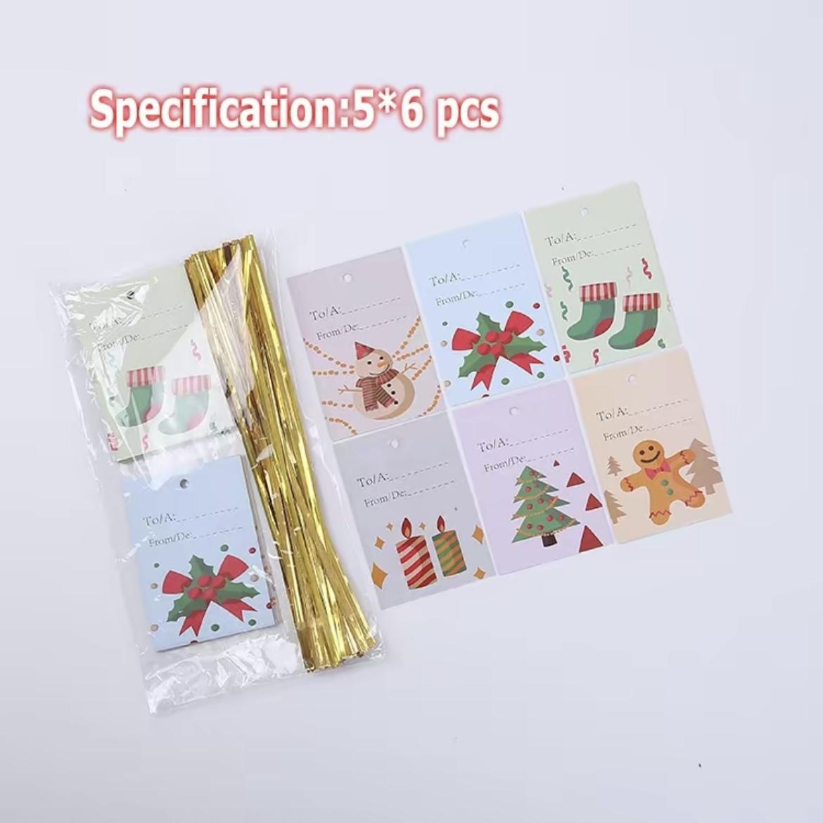 50PCS Christmas Gift Wrapping Set (25 Colorful Bags + 25 Tags) – Random Patterns, Say Goodbye to Single-Style Gift Bags, Perfect for Holiday Gifts