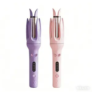 【Holiday gifts 】Automatic Hair Curling Iron, 28mm Hair Curler, Negative Ion Automatic Hair Hair Curl Wand, 4 Modes Temperatures Rotating Curling Iron for Women, Hair Styling Tools for HomeGifts for Girlfriend and Mother Pink teen girl gifts
