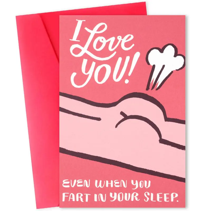 Cheeky Birthday Card for Boyfriend - Funny Love Card - "Farting in Sleep" Gag Gift Greeting Card for Long Distance Relationship