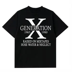 Women's 'Raised On Mixtapes' Graphic T-Shirt, Vintage 90s Retro Short-Sleeve Casual Top for Gen X, 1980 Birthday Gift, Shortsleeve, Tshirt