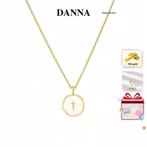 Danna Jewelry 18K Gold Plated Necklace for Women, Waterproof Non-Tarnish Jewelry, BOGO - Buy 1 Get 1 Free Ring, Complete Gift Set with Box, Bag & Message Card, Birthday Anniversary Gift for Her Cross Pendant