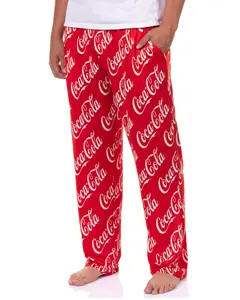 Coca-Cola Pajamas Men's All Over Print Coke Lounge Bottoms Pajama Pants Classic Menswear