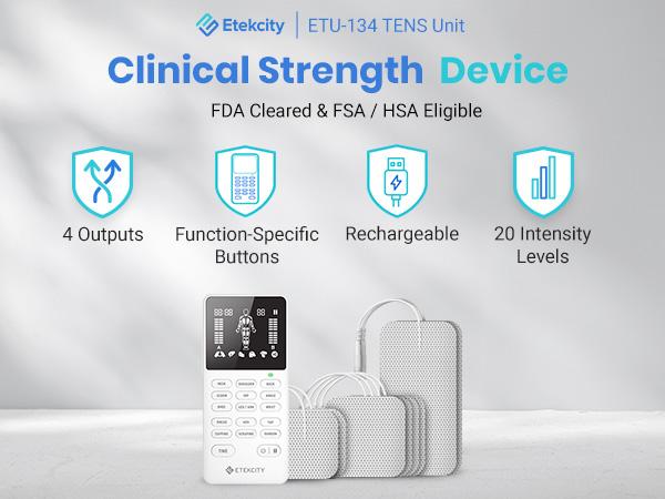 Etekcity 4 - Output TENS Unit, Muscle Accessory Machine, Neck Back Massager, Rechargeable Electric Comfort Device, TikTokShopBlackFriday Deal