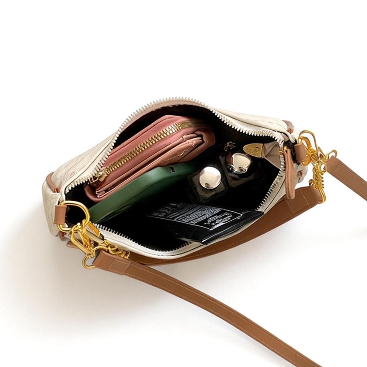 Women's PU Leather Crescent Shoulder Bag Sling with Print Letter Pattern Compact Underarm Purse for Daily Use