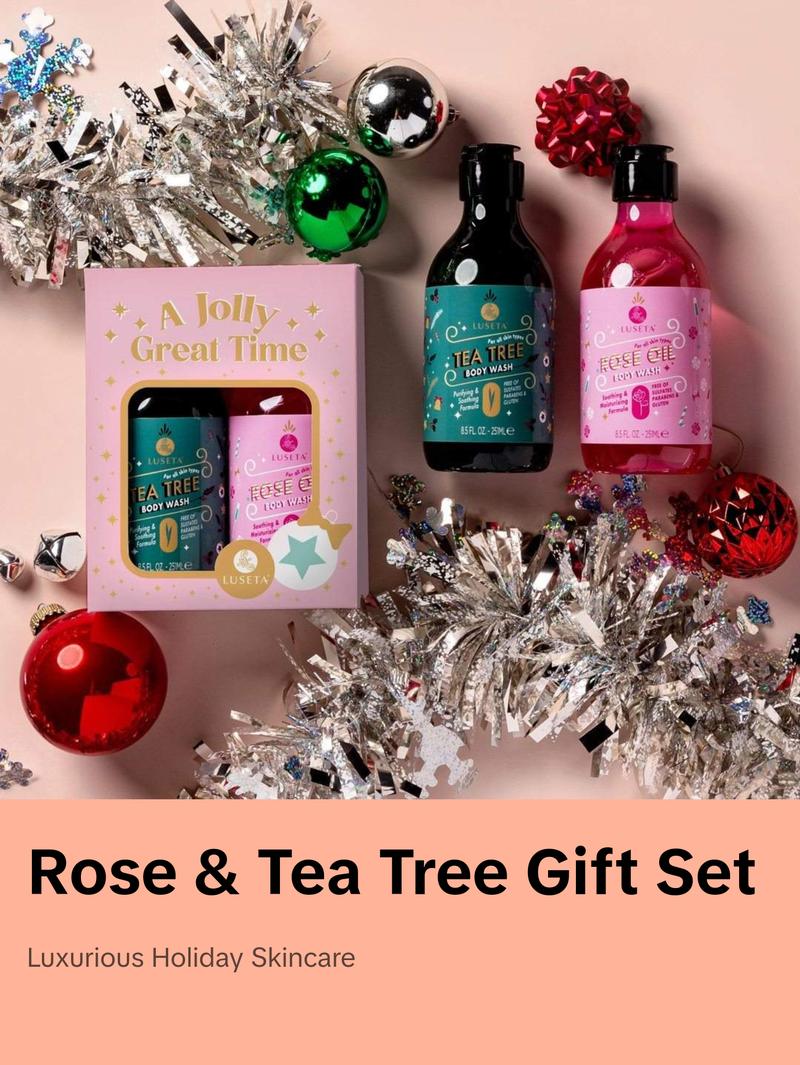 Luseta Rose Oil & Tea Tree Oil Body Wash Set