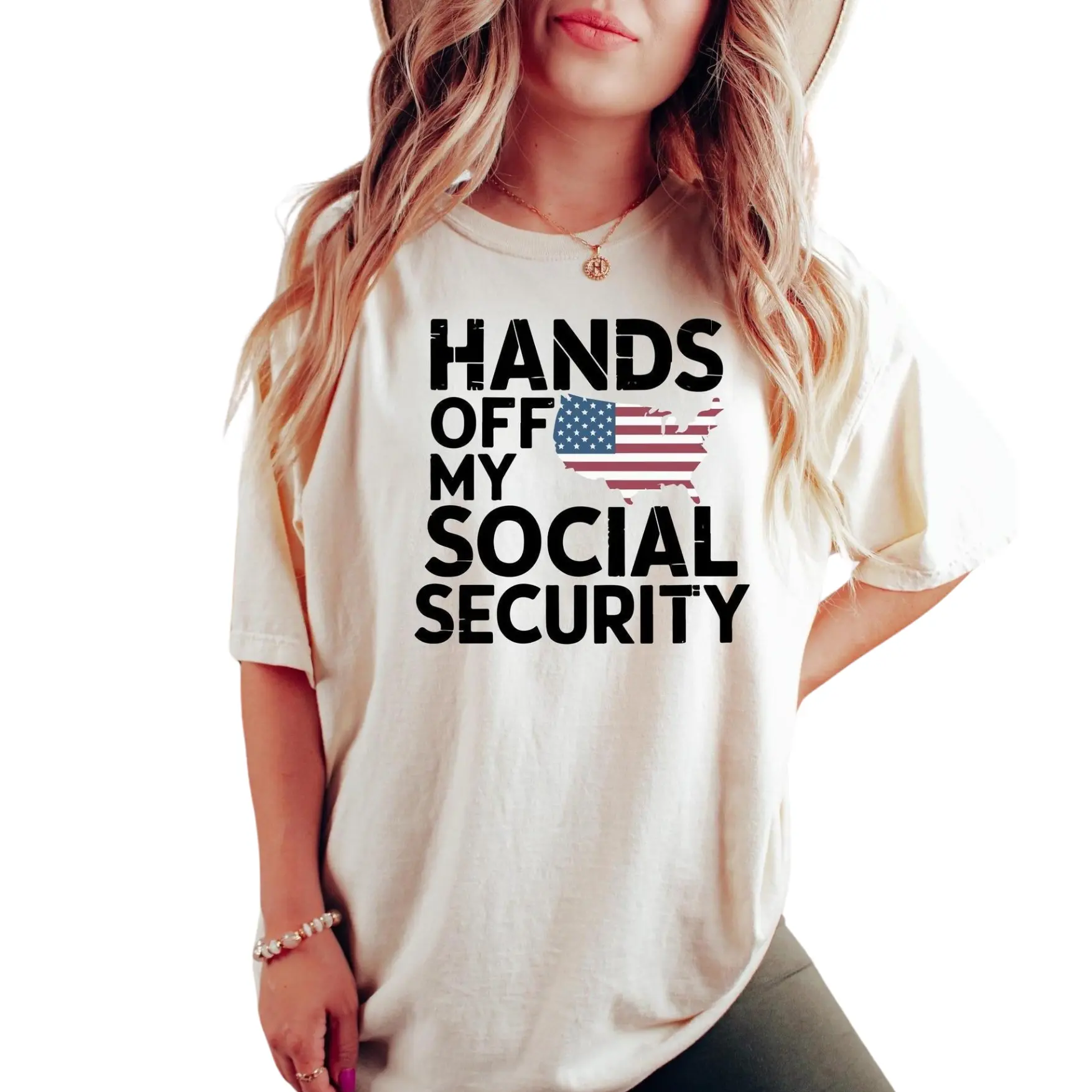 Hands Off My Social Security T-shirt Sweatshirt Hoodie, Trendy Political Hands Off Protest Shirt, Hands Off Medicaid Medicare Social Security Tee