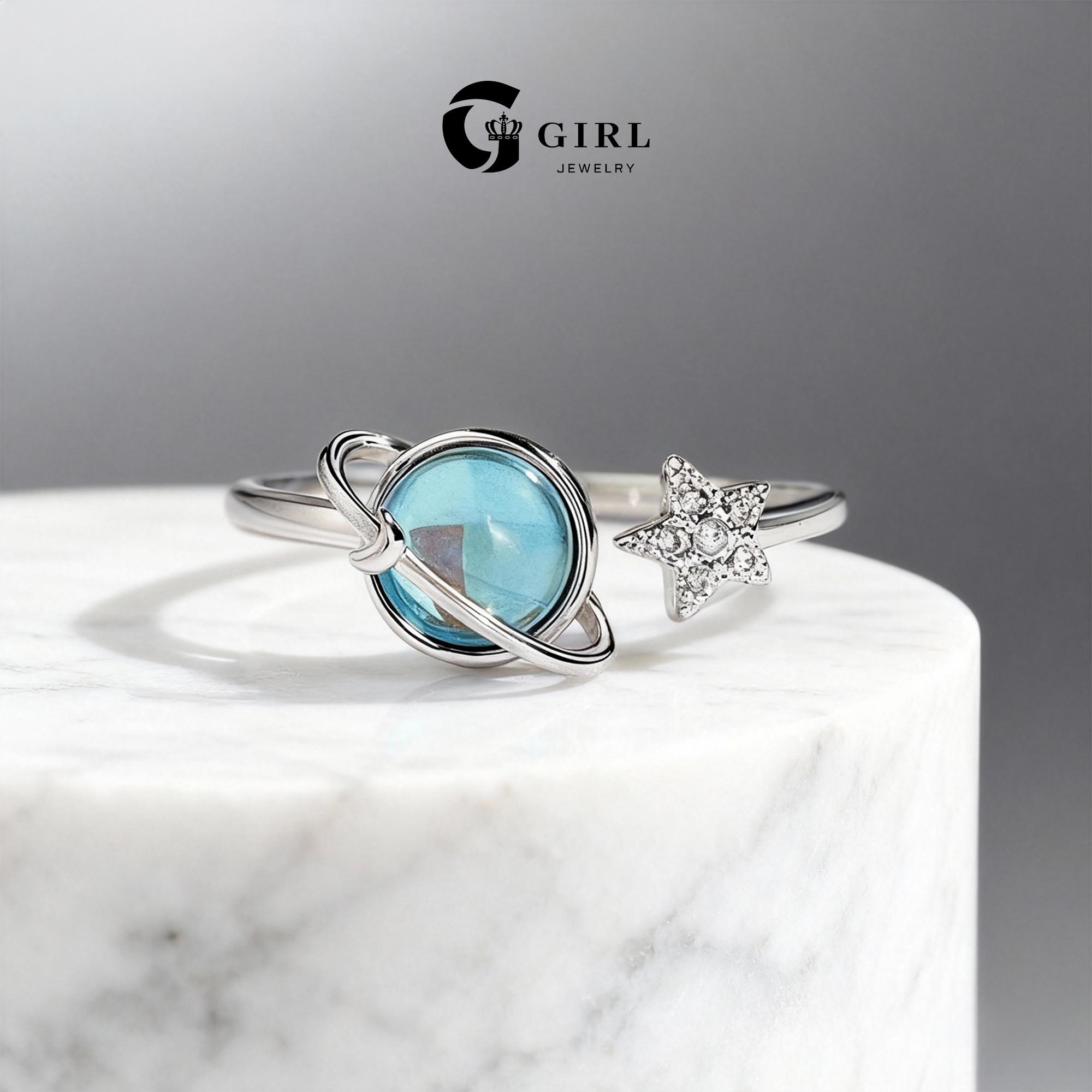 GGIRL To My Daughter - Fidget Ring Anxiety Meditation Ring for Women Star And Moon Rotatable Ring Holiday Haul Gift For The Daughter Witchy Jewelry Fashion Jewelry Gift for Holiday Haul Christmas Birthdays Anniversaries