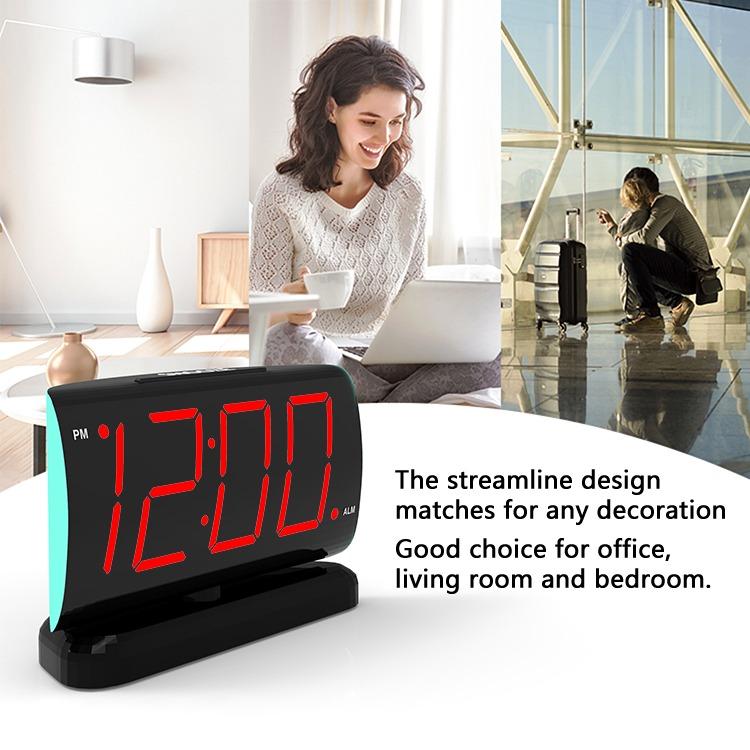 MANY Jombo 1.8-Inch LED Digital Clock with 90° Rotation - Red Display Screen, Adjustable Angle, Modern Desk Alarm Clock MANY Jombo 1.8-Inch LED Digital Clock with 90° Rotation - Red Display Screen, Adjustable Angle, Modern Desk Alarm Clock