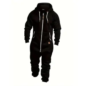 2024 autumn and winter men's hooded wool jumpsuit, suitable for fashionable casual clothingGift