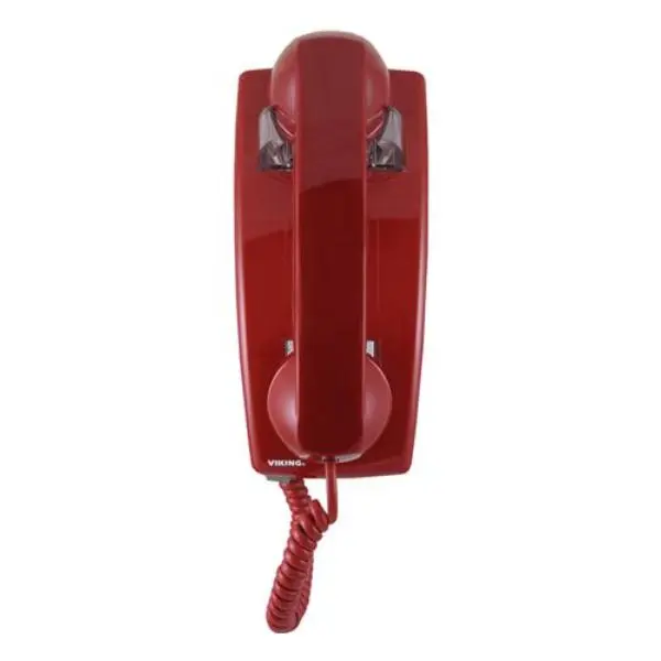 Viking Electronics VK-K-1900W-IP-RED Classic VoIP Wall Phone Auto Dialer Phone, Red