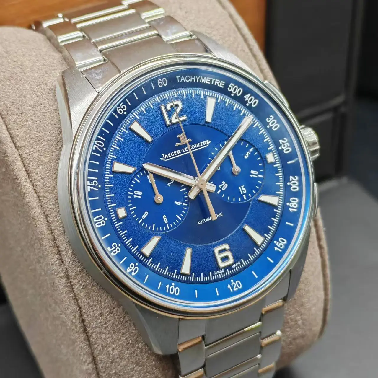 Jaeger-LeCoultre Polaris Q9028180 42mm Steel Blue Dial Automatic Chronograph Luxury Men’s Watch