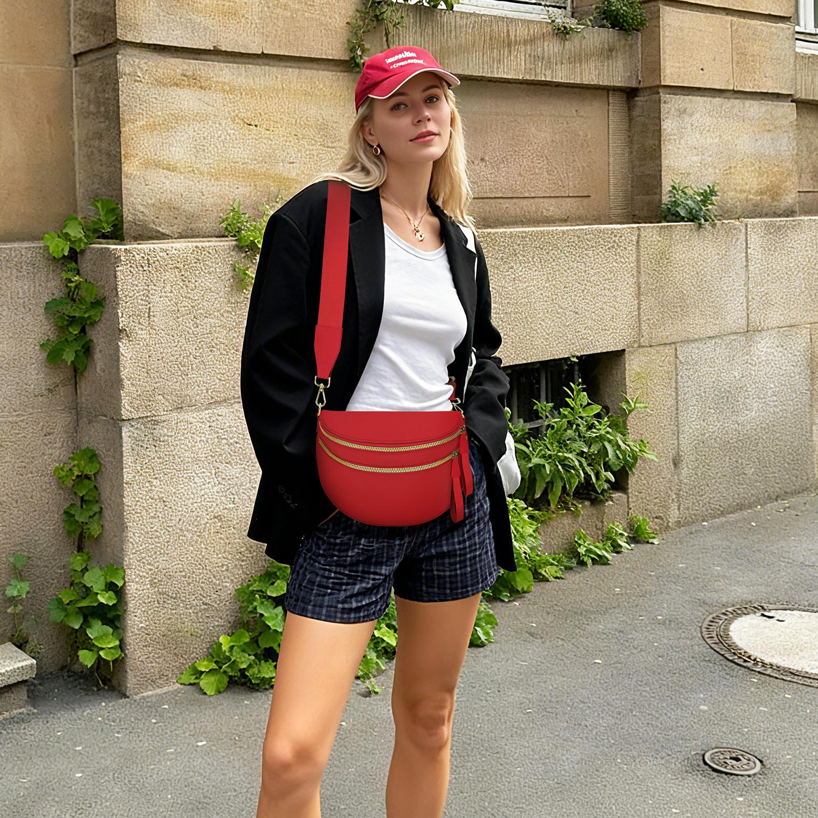 Myan-Spacious Colorful Checkered Crossbody fashion Bum Bag for women Plus Size， Vintage Large-Capacity Stylish Nylon cute shell waistband bag / purse with adjustable Strap & zipper ，Trendy Shoulder Bag for Work, Trave，Outdoor，sports & Everyday Errands