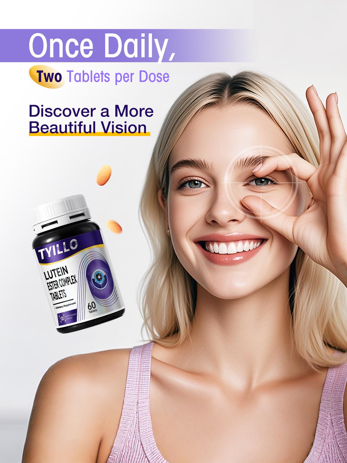 Tyillo Blueberry Lutein Ester Complex Tablets,tosupport eye health,Nutrition & Weliness,Relieve eye discomfort,Protecting eye health,Moisturize Eyes,preservation of eyesight,Suitable for teachers and white-collar workers-60 Tablets.