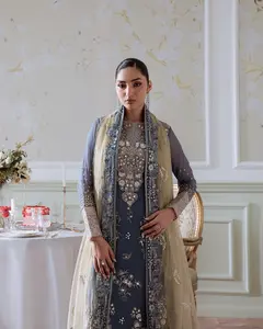 Nureh Suit 005 - Embroidered Chiffon wtih Net Dupatta
