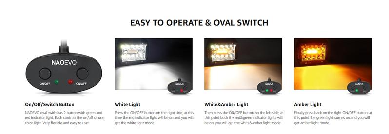 NAOEVO 4 Inch LED Pod Lights, Small LED Light Bar with 2 Leads Wiring Harness, LED Cube Work Lights for Truck Boat ATV UTV, 2 Pcs