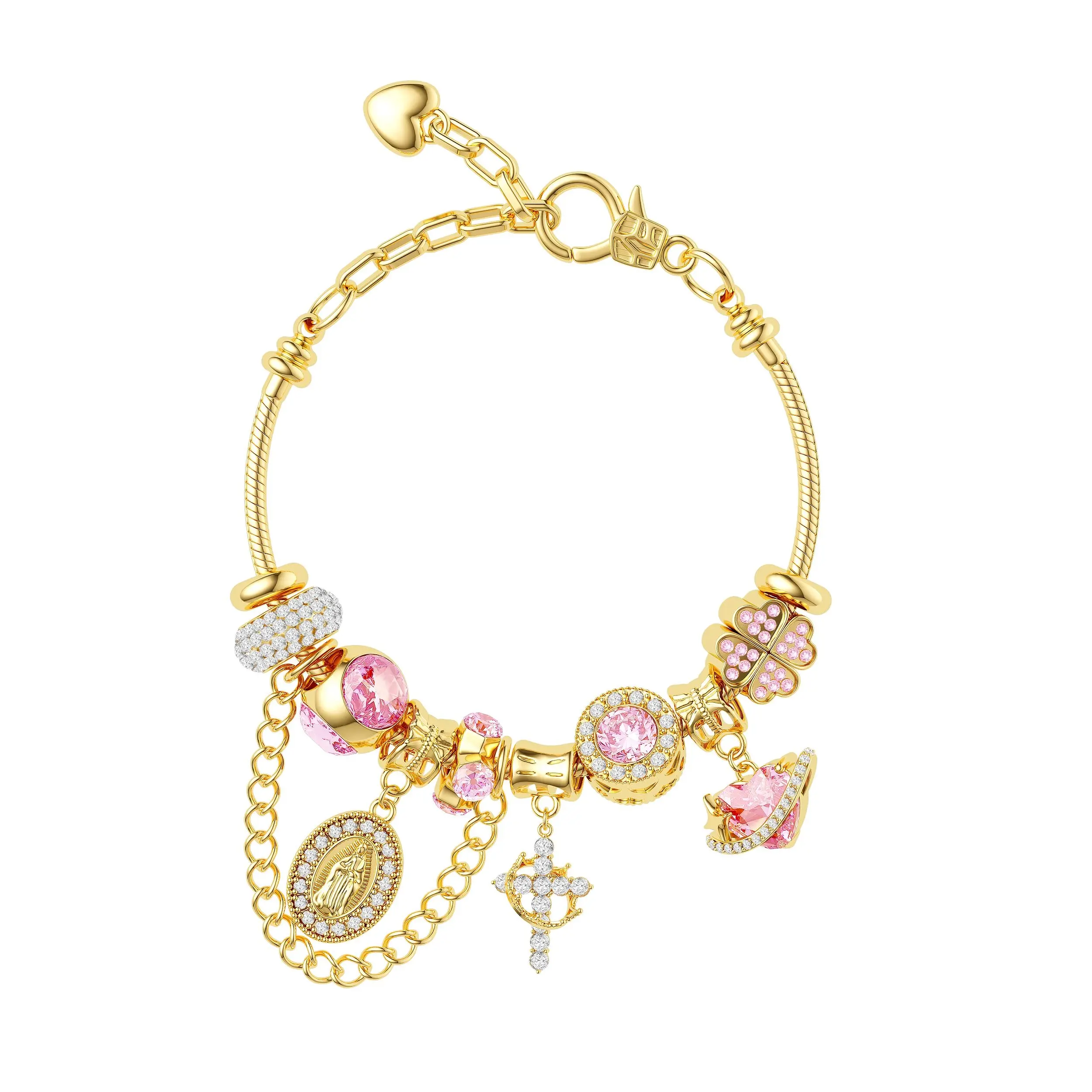 Tewiky Gold & Silver Aurora Multi-Element Snake Chain Bracelet for Women, Two-Tone Dainty Detachable Charm Bracelet, DIY Freely Mix & Match, Trendy Daily Jewelry Gift for Mother's Day | tiktokshopspringglowup tiktokshopbacktoschool
