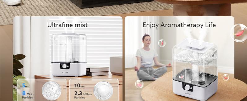 Chivalz 6L Humidifiers &WIFI with 360° Nozzle, Anti-dry Burn and Aromatherapy Function, Up to 50 H0ours for Nursery and Large Rooms biggest airpurifier diffuser for fragrance machine, TikTokShopBlackFriday