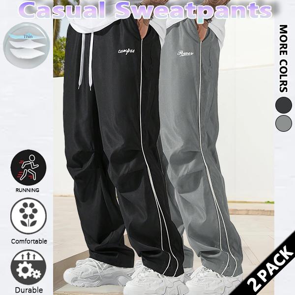 Loose Sports Pants Men's Trousers Grey Side Stripeswith Gold Accent Stripe Comfortable DesignAthleisure Style Bottoms Athletic Bottoms GymwearFitness Outfit