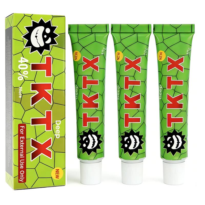 3Pcs TKTX Tattoo Numbing Cream Maximum Strength 40% Enhanced Fast-Acting Topical Anesthetic – Pain Relief for Tattoos, Waxing & Laser Procedures - Black
