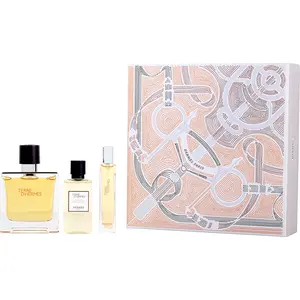 Terre D'hermes Set-Parfum Spray 2.5 Oz & All Over Shower Gel 1.35 Oz & Parfum Spray 0.5 Oz Mini For Men