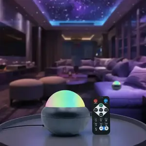 USB Powered Aurora Projector Light, Remote Control 7 Color Changing Dynamic Aurora Light, Portable LED Light for Bedroom, Living Room, Various Venues, Starry Projector, Adjustable Atmosphere Light