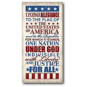 Courtside Market Pledge of Allegiance Canvas Wall Art - 12" x 24"