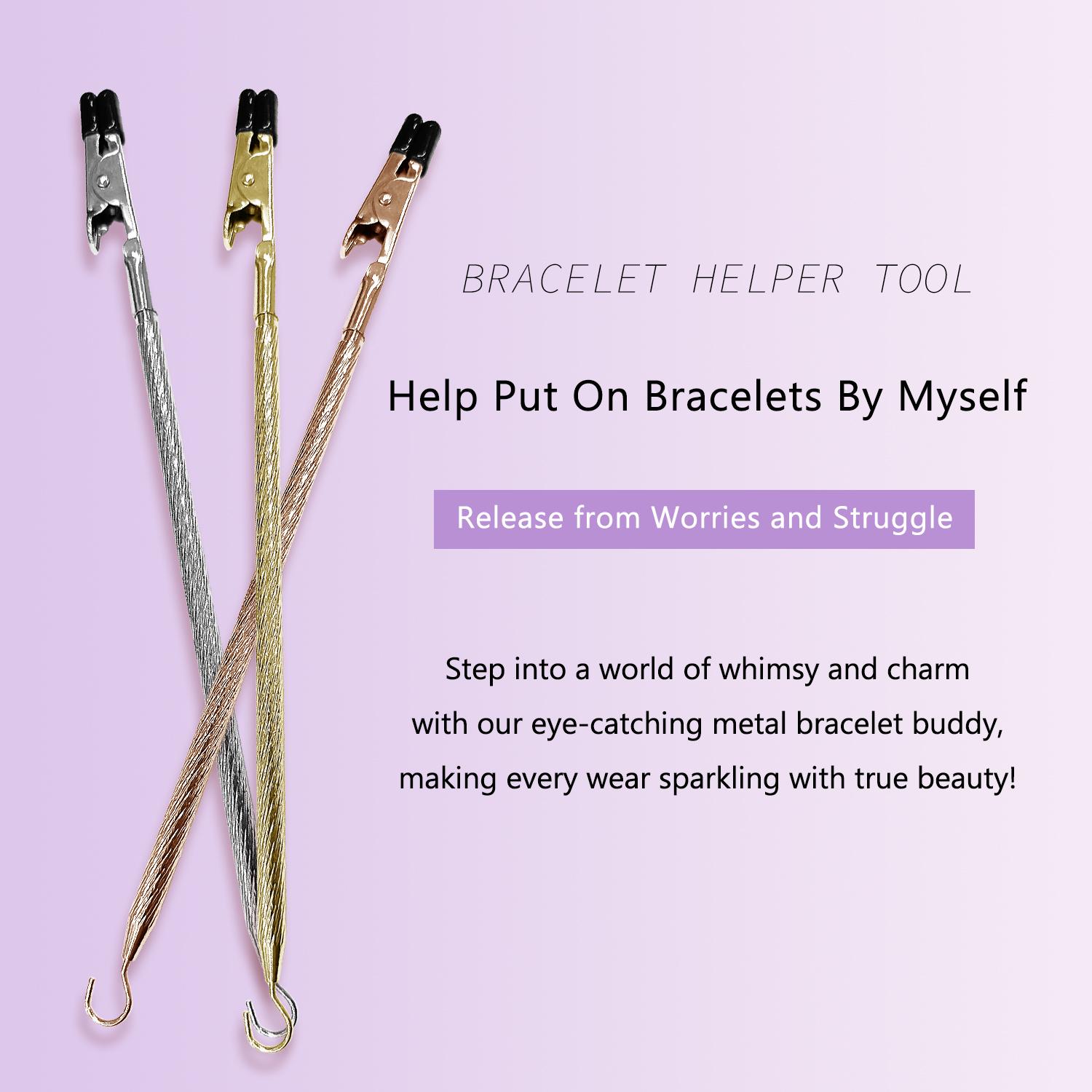 2 in 1 Bracelet Helper Tool,1 PCS Fastener Tool for Bracelet, Necklace, Jewelry, Watch - Сlip, Clasp Helper - Easy to Put on Yourself, Portable,Bracelet Assist Tool with Hook